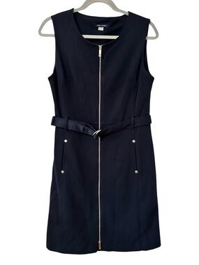 Tommy Hilfiger Navy Pique Zip Front Dress